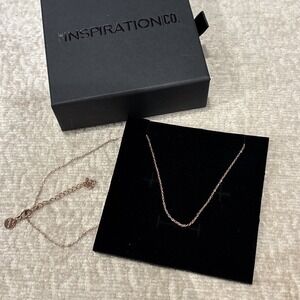 New Inspiration Co. Dainty 18" Rose Gold Color Necklace